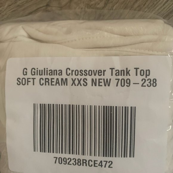 NWT G BY GIULIANA CROSSOVER TANK TOP SOFT CREAM XXS - Picture 6 of 7